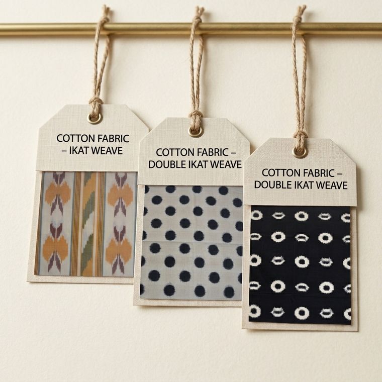 Cotton ikat and double ikat weave swatches