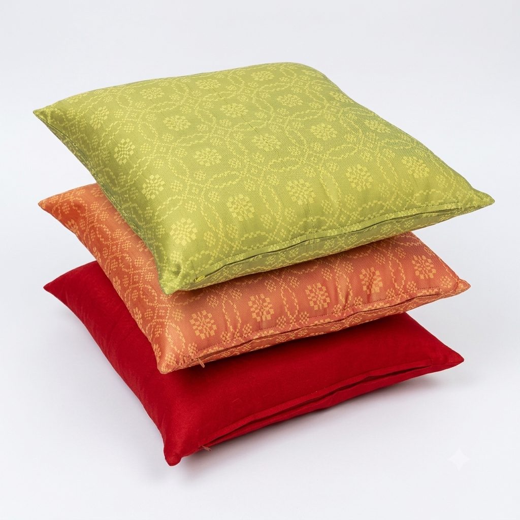 Stack of coloured cushions